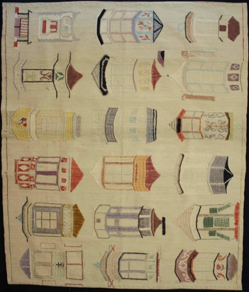 Tappeto Kilim disegno raffigurante lanterne Misura: 183 x 155 Codice: 3157