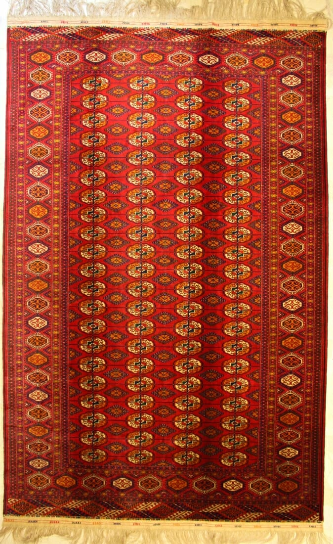 Tappeto Tekke Bokara originario del Turkmenistan annodato con lane finissime Misura: 290x186 Codice: 1885