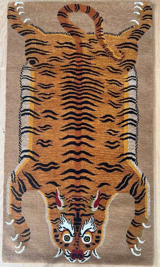 Tappeto Tibetano con disegno tigre.